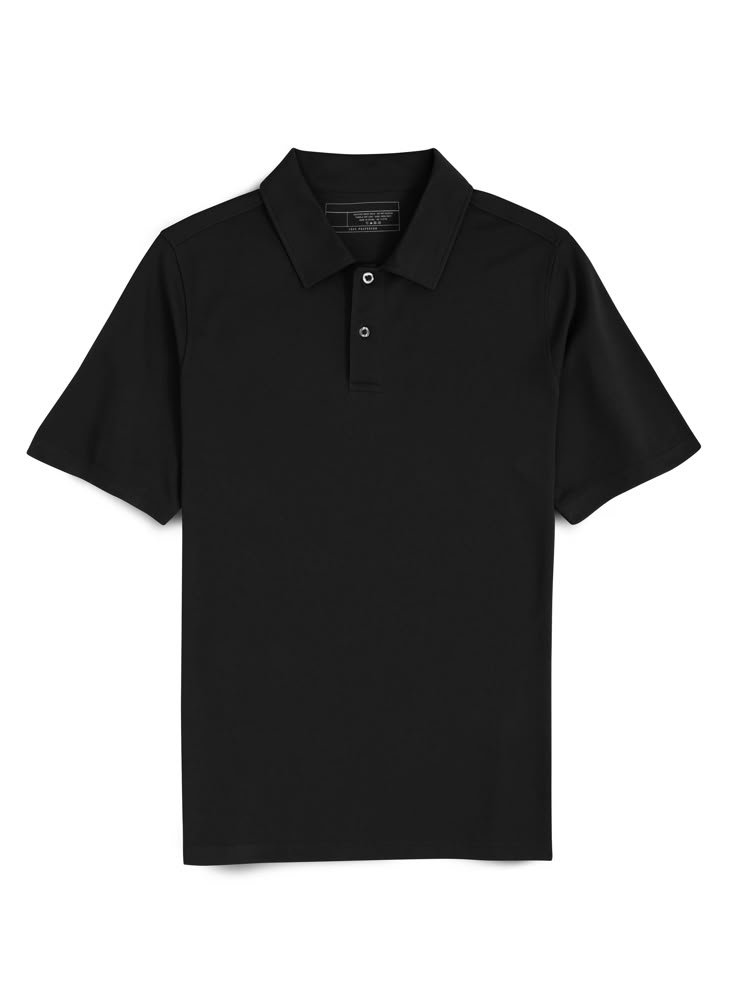 mens premium quick dry polo collar shirt short sleeve moisture wicking fabric small navy